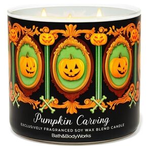Bath & Body Works Pumpkin Carving Candle - Black and Orange